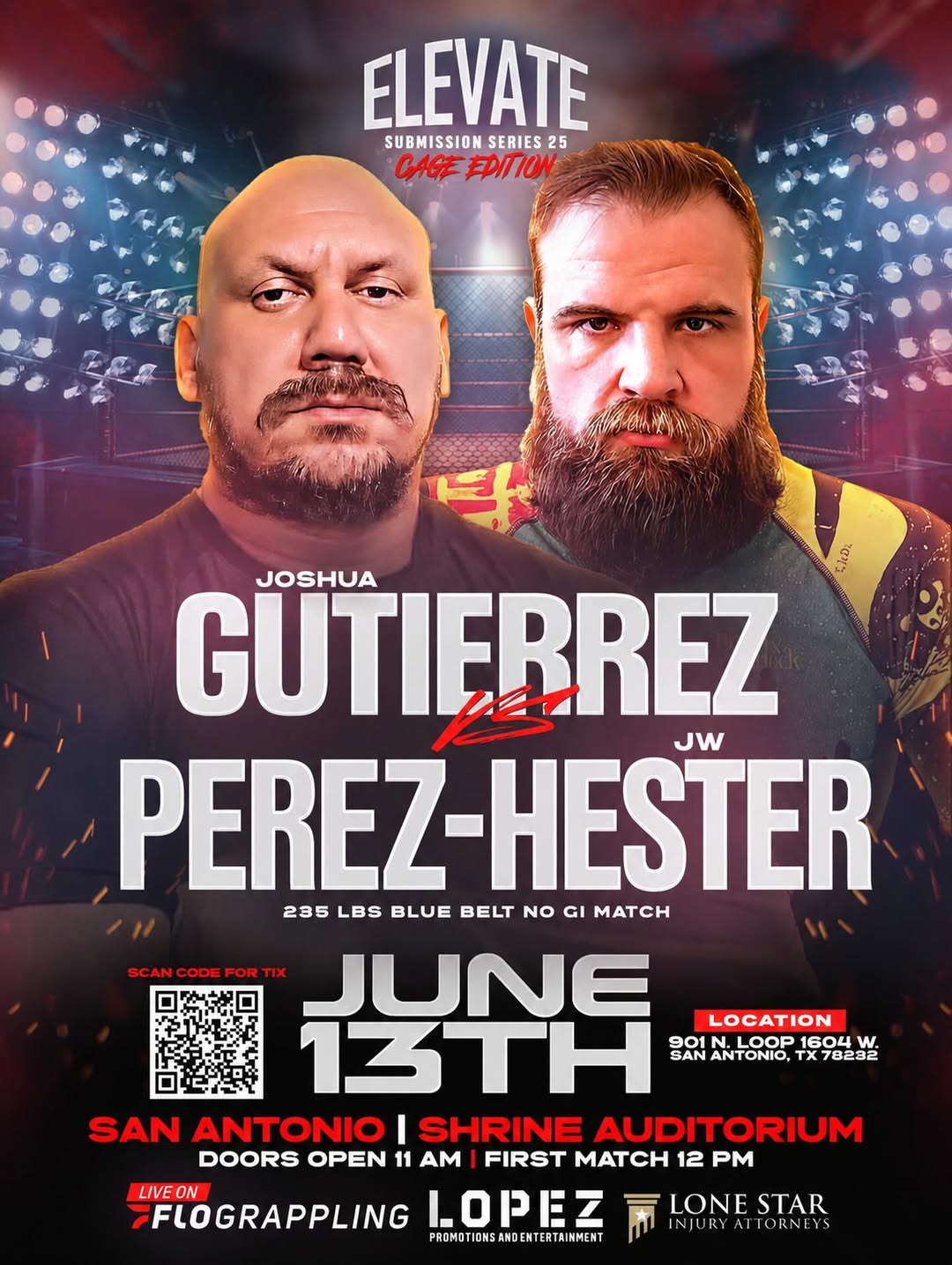 JW Perez-Hester vs Joshua Gutierrez · June 13 · Elevate Submission Series 25 · Cage Edition · Winner